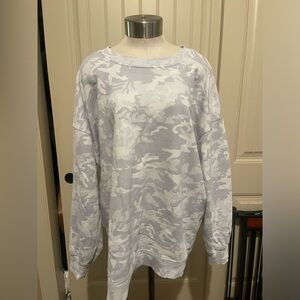 Lululemon White and Gray Camouflage Sweatshirt